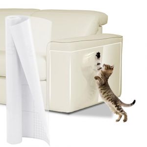Holtrae Protection Canape Chat Anti Griffe,42cm x 5m,Film Protecteur Anti-Rayures Autocollant Transparent pour Chats,Film Protecteur De Canap&eacute;,Protection Anti-Rayures pour Canap&eacute;s,Portes Et Murs (NOIRE MARKET DELIVERY, neuf)