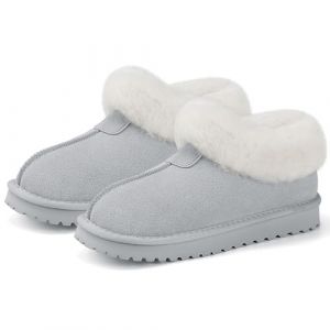 Mishansha Chaussures d'hiver Femme Hiver Pantoufles Chaudes Slippers Peluche Antidérapants Gris GR.39 (hasimple, neuf)