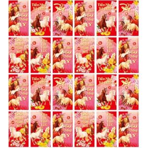 Dinntty Lot de 30 Enveloppes Rouges pour L'ann&eacute;e Vietnamienne, Id&eacute;ales pour F&ecirc;te du Printemps, pour l'argent Liquide, Au Design &Eacute;l&eacute;gant, Id&eacute;ales pour Les C&eacute;l&eacute;brations (Putes, neuf)