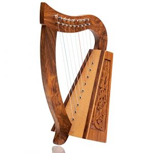 MUZIKKON O'Carolan Harpe 9 cordes en palissandre dragon celtique (Liffey Music, neuf)