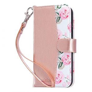 ULAK Coque Compatible avec iPhone 12 Portefeuille, Étui Housse en Cuir PU Protection avec Porte Carte/Fonction de Support/Magnétique Portefeuille Coque pour iPhone 12/12 Pro 6,1 Pouce, Or Rose (easyarise, neuf)