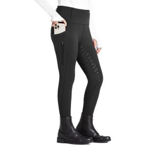 FitsT4 Sports Culotte d'équitation pour Enfants Leggings d'équitation pour Filles Fond intégral en Silicone Pantalon d'équitation Taille Haute avec 2 Poches latérales (FitsT4 Sport, neuf)