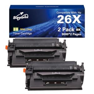 Superprint Lot de 26 cartouches de toner &agrave; puce pour HP 26X CF226X Canon 052H Noir haute capacit&eacute; pour Laserjet Pro M402n M402dn M402dw MFP M426fdw MFP M426fdn (26X (My Image Office, neuf)