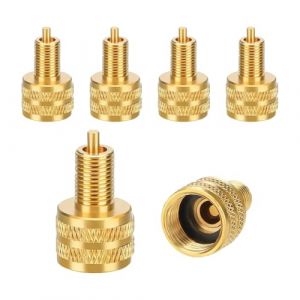 JNNJ 6 Pi&egrave;ces R&eacute;ducteur Valve Pneu Grand Al&eacute;sage Adaptateur Externe, Adaptateur R&eacute;ducteur Valve Pneu Externe, Valve Pneu &agrave; Grand Al&eacute;sage en Laiton, Accessoires De Voiture Ext&eacute;rieurs Universels (KJHmaoyi, neuf)
