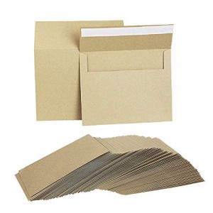 KBNIAN 100PCS 18x13cm Enveloppe Vintage en Papier Kraft 120g/m² Enveloppe Autocollant Enveloppe Format A6 B6 C6 avec Rebat pour Carte Postale Carte de Visite Cadeau d’Anniversaire Noël Saint Valentin (MonkeyKing-Euro, neuf)