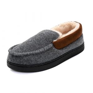 JOMIX Charentaises Homme Chaussons Homme Hiver Douce et Chaud pour Maison (Gris Clair, 46) (JOMIX EUROPE, neuf)