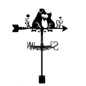 SUPERDANT Girouette de Jardin Exterieur pour Chat et Chien Girouette pour Animaux Girouettes en Métal Noir pour Animaux de Compagnie Décoration de Jardin Art Deco Jardin Exterieur (SUPERDANT EU, neuf)