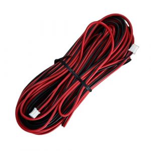 Câble électrique 2 Fils Noir et Rouge de 15 mètres, 22 AWG, 0,3 mm², pour connecter Un Panneau visiophone et Un Moniteur à 2 Fils (Honmidatek, neuf)