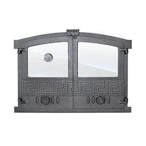 BBQrolling Porte de four en fonte de qualit&eacute; sup&eacute;rieure avec verre + thermom&egrave;tre - Porte ouverte pour four &agrave; pain - 600 x 430 cm (SELLIT24, neuf)