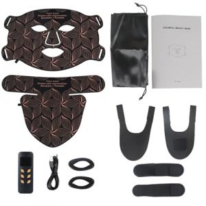 Masque LED pour le visage et le cou avec lampe à lumière rouge, 7 couleurs de lumière + lumière proche infrarouge, appareil de soin avec contrôleur pour tous les types de peau à la maison, soin de la (speedingd, neuf)