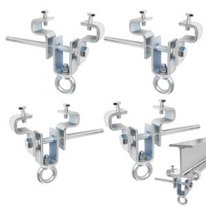 SQLJYU 4 Pi&egrave;ces Crochet Sac de Frappe, Fixation Sac de Frappe, Support Sac de Frappe sur Pied, Cintre de Sac de Frappe en Acier, pour Poutre R&eacute;glable de 65 mm &agrave; 225 mm (seezone, neuf)