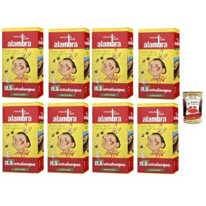 Passalacqua caffè Alambra, macinato, Caffè Macinato, caffe' italiano, Caffè Macinato, Italian Café moulu, convient pour cafetière Moka, Lot de 8x 250g + Italian Gourmet polpa 400g (Italiaen Gourmet UK Ltd, neuf)