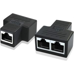 répartiteur rj45 Switch ethernet 2 Ports, doubleur rj45 multiprise ethernet coupleur rj45. RJ45 1 Femelle à 2 Femelle Réseau LAN Internet Cat5 Cat5e Cat6 Cat7 Câbles-2 pièces (ZISONIX, neuf)
