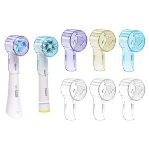 seplouis Protège-Têtes de Brosse à Dents pour Têtes de Brosses à Dents Électriques Oral b & IO, Multicolore, Lot de 6 (Violet, Jaune, Bleu, et 3 Transparents) (Yimao EU, neuf)