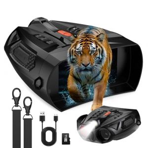 Jumelle Vision Nocturne - &Eacute;cran HD 4", Zoom 10X, 4K, Port&eacute;e 800M, Batterie 5000mAh, Carte M&eacute;moire 32GO, Lunette Infrarouge pour la Chasse, l'agriculture, la S&eacute;curit&eacute;, Etc. (wuhanzhenqidianshang, neuf)