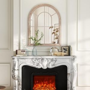 GOPLUS Miroir Fenetre Mural D&eacute;coratif avec Cadre M&eacute;tallique 88 x 69,5 cm, Haute D&eacute;finition, Miroir Arche Verri&egrave;re R&eacute;tro &agrave; Suspendre, D&eacute;coration Arqu&eacute; Vintage pour Chambre Entr&eacute;e Salon (Augenstern24, neuf)