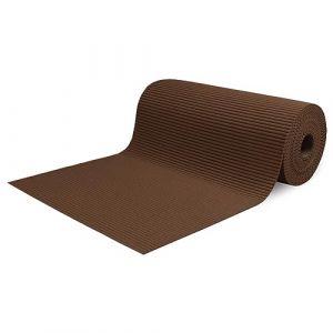 Tapis au mètre de voie pour extérieur, couloir, bord de piscine, tapis en caoutchouc, antidérapant, multi-usages absorbants, éponge Aquamat, couleur unie, (400 x 65 cm, marron) (SaRani, neuf)