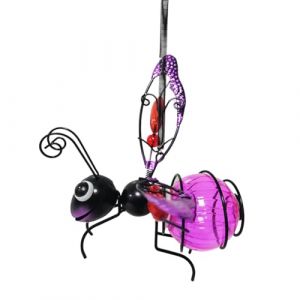 Kexpery Lampe à Insectes Volants Suspendue à énergie Solaire Lampe Lumineuse d'insecte en métal Ornement de lumière d'insecte de Jardin pour Porche de Balcon d'arrière-Cour (C) (clothdank, neuf)
