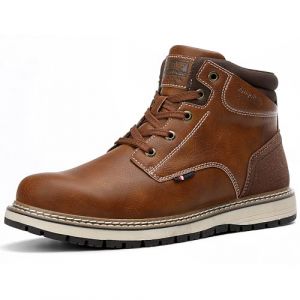 ARRIGO BELLO Bottes Homme Hiver Chaussure Bottines Montante Antidérapant Chaude Cuir Neige Randonnée Boots Taille 41-46 (C Marron-Maille Respirante, Taille 44) (ArrigoBello, neuf)