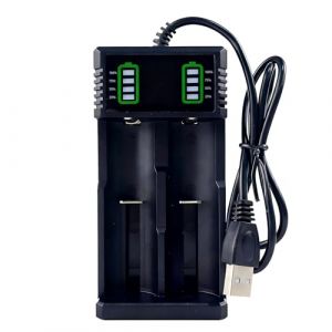 Chargeur Accu 18650 Universel, 2 Slots Chargeur 21700, pour Piles Rechargeables Li-ION 3,7V, Charge Rapide USB avec18650 21700 26650 20700 18500 18350 14500 10440 CR123 (shenzhenshiqiuchunmaoyiyouxiangongsi, neuf)