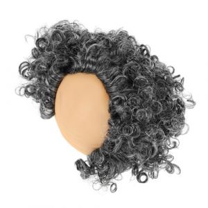 FOMIYES De Grand-père Grise Et Chauve Cuir Chevelu Réaliste Courte Et Bouclée Résistante À La Chaleur Accessoire De Costume D'halloween Pour Homme (Family&Personal, neuf)