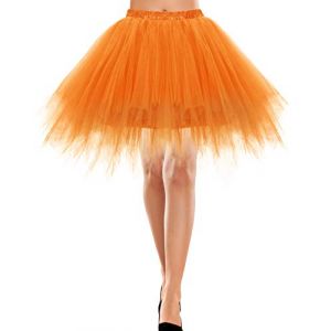 Bbonlinedress Tutu Orange Fille Halloween Jupe Tulle Femme Jupe Courte Ballet Tutu Danse Classique Fille Années 50s pour Déguisement Carnaval Fête Soirée Cosplay Couleurs Variées Orange L (Bbonlinedress, neuf)