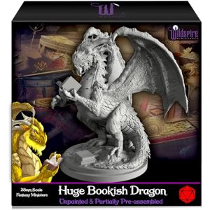 Wildspire Miniature Dragon Livre Fantastique – Grande Taille 15,2 cm pour Figurines DND en Vrac 28 mm D&D Donjons et Dragons Miniatures I pour DND Miniatures de Table et Figurines DND I avec Feuilles (Silverstone Europa, neuf)