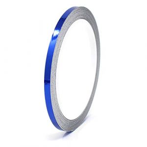 Finest Folia Bandes adhesives d&eacute;coratives pour auto voiture moto bateau mod&eacute;lisme nombreux coloris longueur 8,5m ruban adh&eacute;sif (Chrome Bleu, 4mm) (Finest-Folia, neuf)