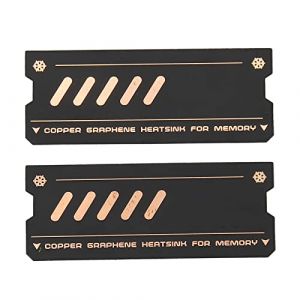 2 Pièces DDR5/DDR4 Ram Refroidissement Dissipateur Thermique Graphène Conduction Rapide Stable Durable Cuivre Dissipateur de Chaleur pour DDR4 DDR5 Mémoire D'ordinateur Portable (Cuifati, neuf)