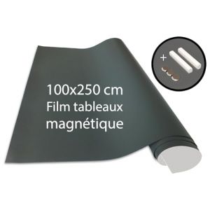 Cuadros Lifestyle Film Tableau 100x250 cm | Film Tableau Vinyle magn&eacute;tique et Autocollant | Tableau magn&eacute;tique | Film magn&eacute;tique | Craie + aimants Inclus | Gris (cuadros-lifestyle, neuf)