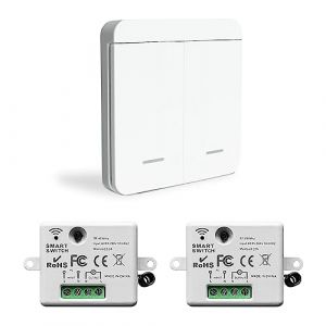 Bkiyougo interrupteur sans fil, prise telecommande sans fil, interrupteur de s&eacute;curit&eacute; de l'&eacute;metteur RF et contr&ocirc;leur de r&eacute;cepteur 10A, installation facile pour lampe jusqu'&agrave; 1500W (Arvidays, neuf)