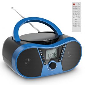 Gueray Lecteur CD Portable Boombox Bluetooth Poste Radio CD Boombox Haut-Parleur Stéréo avec Radio AM/FM Lecture MP3 USB Entrée AUX 3,5 mm Prise Casque Écran LCD Télécommande (LOUYUA, neuf)