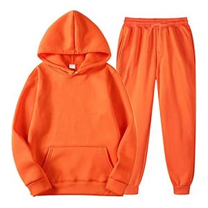 SurvêTement Homme Ensemble Jogging Tenue Sport Homme Sweats à Capuche Et Sport Pantalons Automne Hiver Couleur Unie Gym Jogging Sportswear Tenue De Couple Survetement Pantalon Jogging (Orange-d, XXXL) (Principal-LIKE, neuf)