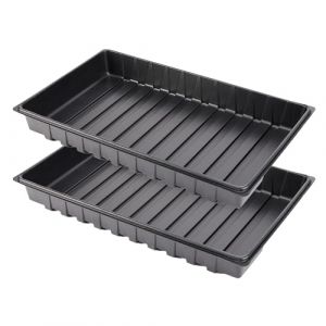 Garronda Plateau de Culture, Bac de Culture en Plastique pour Mini Serre et Semis, Plateau pour Plantes et Jardin, Bac de Germination Étanche, Idéal pour Potager et Balcon, Lot de 2 (53x32 cm, Noir) (Hisert, neuf)