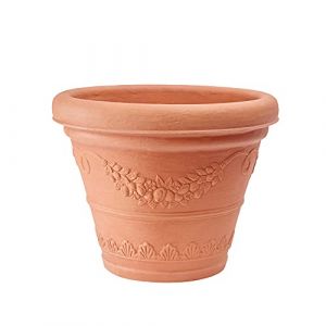 Garden Italia Pots Cache-Pot Round Bell avec festons ICFB Diam&egrave;tre 50 cm - Hauteur 40 - Fabriqu&eacute; en Italie - en r&eacute;sine color&eacute;e impruneta - R&eacute;sistant au Gel - Antichoc - L&eacute;ger (Win2Win Distribution, neuf)
