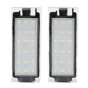Kuuleyn Lampe de licence, 2 pièces lampe de plaque d'immatriculation LED de voiture adaptée pour/Twingo/Clio/Megane/Lagane （18pcs perles lumineuses LED） (Karsew, neuf)