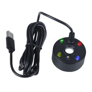 MiOYOOW Brumisateur à Ultrasons, Atomiseur Fontaine d'étang, Mini Brumisateur de Réservoir de Poissons 4 Couleur LED USB, avec Protection Contre Le Manque d'eau, pour Les Vacances Halloween (Voda FR, neuf)