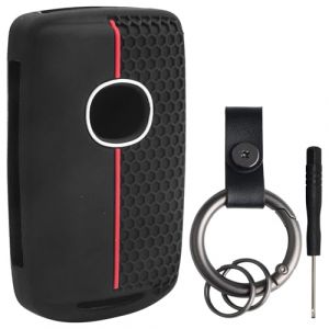 Coque cl&eacute; de Voiture Compatible avec Mazda 3 6 CX30 CX50 CX60 CX90 CX-4 CX-5 CX-8 CX-9 MX-5 MX-30 SS30 Protection &eacute;tui Souple en Silicone avec porte-cl&eacute;s(ligne rouge) (Hopesing, neuf)