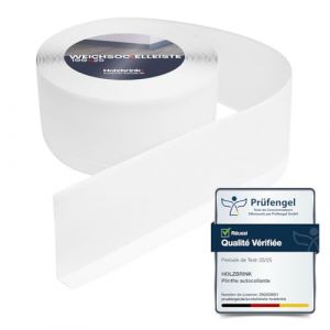 HOLZBRINK Plinthe PVC flexible 100x25mm, 15 m | Plinthe souple pour prot&eacute;ger mur cuisine, garage, couloir| Corni&egrave;re PVC | Couleur : blanc (Jumbo-Shop, neuf)