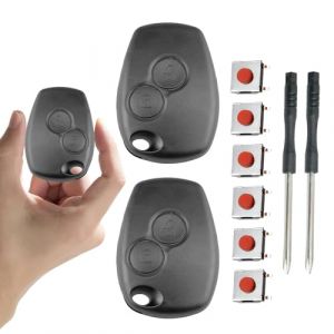 cle pour Clio 3, 2 Pièces clé pour twingo 2, Coque clé pour Clio 3 avec 6 Boutons Boitier et Tournevis Compatible, Coque clé pour twingo 2, Compatible pour R-Enault Twingo Kangoo Clio Modus (SUSAN ALICE MORROW-, neuf)