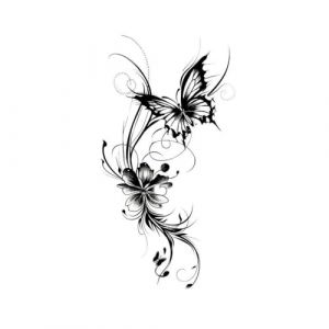 15 PCS Temporary Tattoos Autocollant De Tatouage De Jus De Plantes De Bras De Clavicule De Papillon Noir Semi-Permanent Imperméable Longue Durée Non Réfléchissant (weishurongshaomao, neuf)