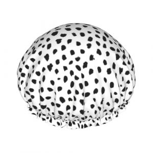 Bonnet de douche &agrave; pois pour femme et homme, r&eacute;utilisable, imperm&eacute;able, antid&eacute;rapant, s&eacute;chage rapide, grand bonnet pour cheveux longs et courts (SZCCFD08, neuf)