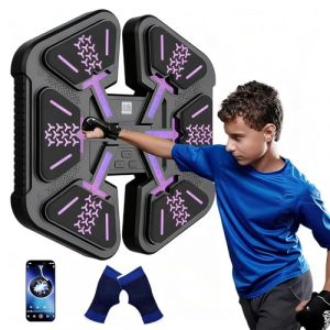 YEOOIYCW Machine de Boxe Musicale, Machine de Boxe Bluetooth avec Musique, Gants de Boxe, Cible de Boxe Murale LED avec 9 Modes de Vitesse & Mode de Comptage, Machine de Boxe Musicale pour Adultes et (EagerMinds, neuf)