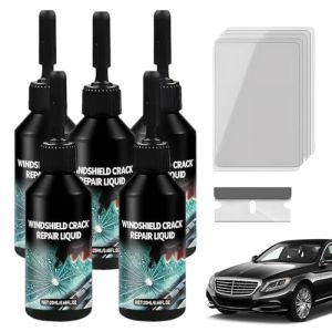 Kit Reparation Pare Brise, Colle Pare Brise Voiture Brise de Voiture R&eacute;paration Pare Brise, Kit de R&eacute;paration de Verre Fissur&eacute;, Toile D'araign&eacute;e, &eacute;toile, Entaille, Croissant de Lune Demi Lune (5pcs) (ComedyKing, neuf)