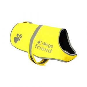 4LegsFriend Gilet de S&eacute;curit&eacute; Jaune Fluo pour Chien | Veste doubl&eacute;e Laine Polaire, Anti-Pluie, r&eacute;fl&eacute;chissant, visibilit&eacute; la Nuit | Prot&egrave;ge Contre Accidents de Voiture et de Chasse | 5 Tailles (4LegsFriend, neuf)