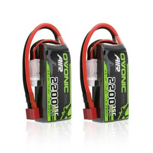 OVONIC Lipo Batterie 2s 35C 2200mAh 7.4V Batterie Courte avec Décans pour RC Heli Avion Quadcopter Voiture Bateau Camion Hélicoptère Multi-Moteur DIY Hobby (2pcs) (OVONIC Direct, neuf)