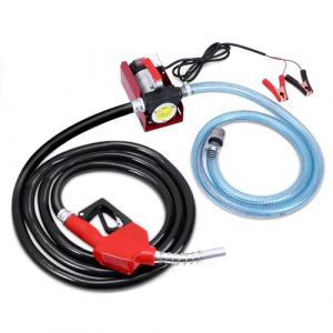 Pompe diesel 12 V, 155 W Diesel Transfer Pump, Pompe &agrave; huile &eacute;lectrique auto-amor&ccedil;ante 40 l/min, Pompe de vidange d'huile pour voiture avec pistolet(Diam&egrave;tre de la buse 20 mm) et tuyau pour diesel (FSXEU, neuf)