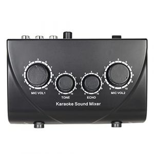 Sound Mixer,HUIOP Stereo Karaoke Portable Audio Sound Echo Mixer double entr&eacute;es microphone avec c&acirc;ble RCA Adaptateur pour PC TV Smartphone Amplificateur,mixage (minimin, neuf)