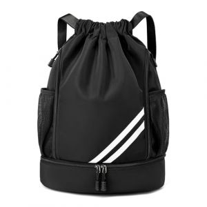 Aisny Sac de sport, Sac de Sport Grande Capacité Sac de Sport étanche Sac de Football Sacs à Dos de Sport Sac à Dos de Sport pour Femme Homme Sac de Sport Junior avec Poche Intérieure, Noir (ignoremexi, neuf)