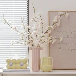 Bacucine 6 branches de cerisier artificiels en fausse soie, branche de fleurs de cerisier &agrave; tiges hautes artificielles pour vase, d&eacute;coration pour la maison de mariage (rose clair) (Enkrio Direct, neuf)